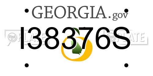 I38376S Georgia License Plate
