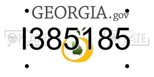 I385185 Georgia License Plate