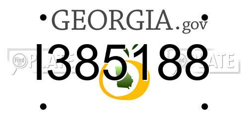 I385188 Georgia License Plate