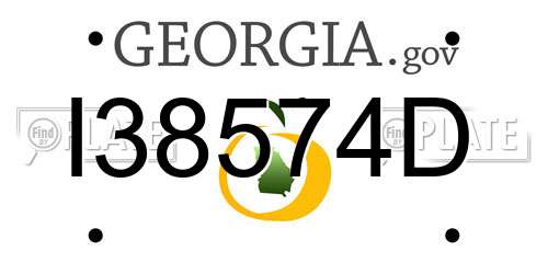I38574D Georgia License Plate