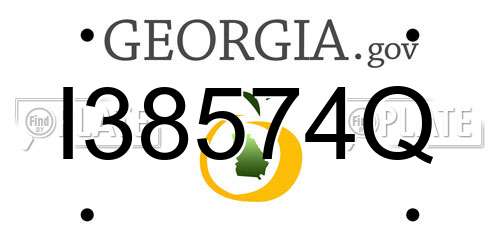 I38574Q Georgia License Plate