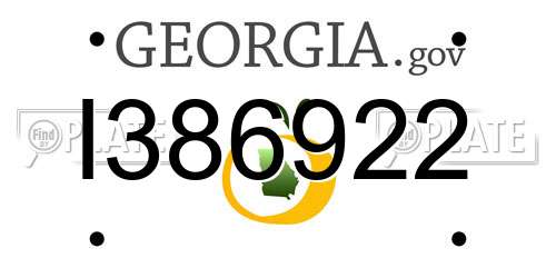 I386922 Georgia License Plate
