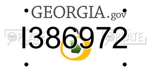 I386972 Georgia License Plate