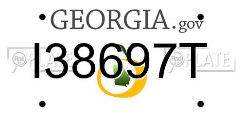 I38697T Georgia License Plate
