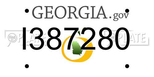 I387280 Georgia License Plate