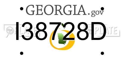 I38728D Georgia License Plate