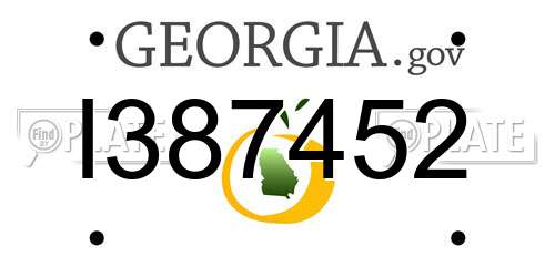 I387452 Georgia License Plate