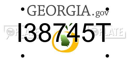 I38745T Georgia License Plate