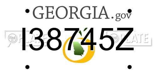 I38745Z Georgia License Plate