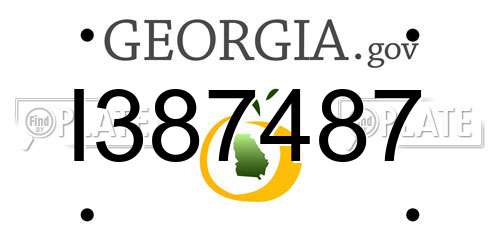 I387487 Georgia License Plate