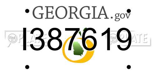 I387619 Georgia License Plate