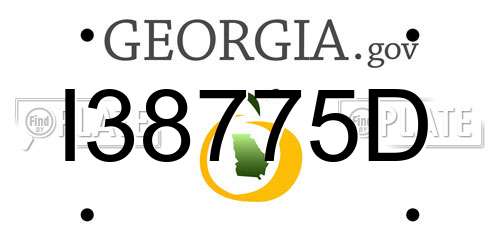 I38775D Georgia License Plate