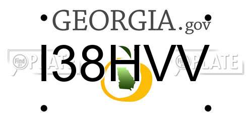 I38HVV Georgia License Plate