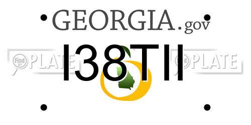 I38TII Georgia License Plate