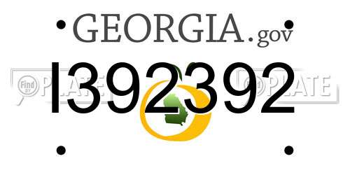 I392392 Georgia License Plate