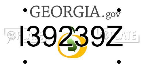 I39239Z Georgia License Plate