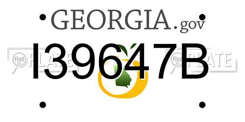 I39647B Georgia License Plate