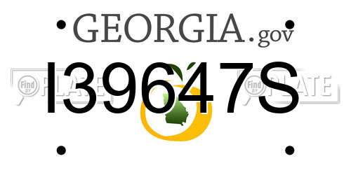 I39647S Georgia License Plate
