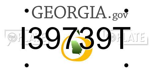 I39739T Georgia License Plate
