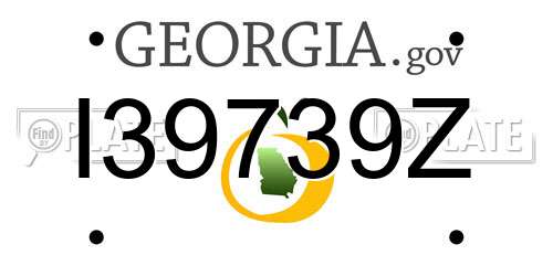 I39739Z Georgia License Plate