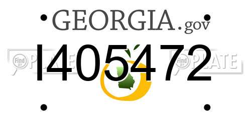 I405472 Georgia License Plate
