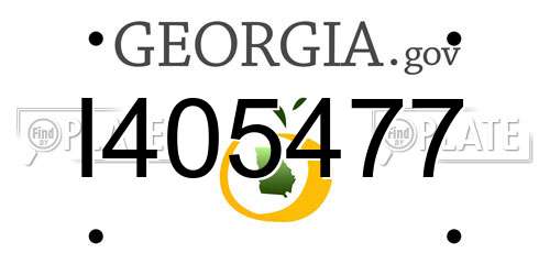 I405477 Georgia License Plate