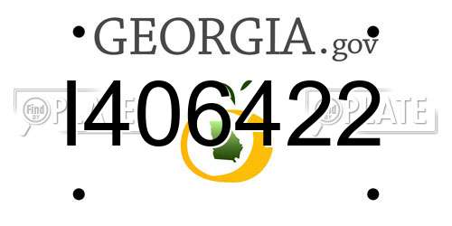 I406422 Georgia License Plate