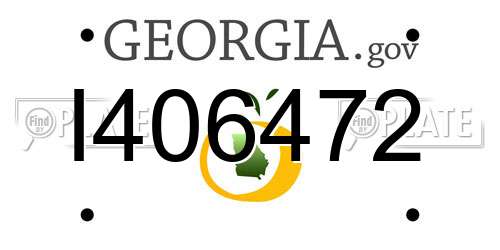 I406472 Georgia License Plate