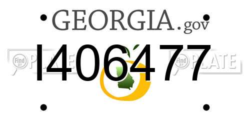 I406477 Georgia License Plate