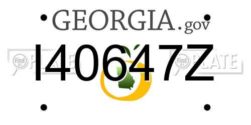 I40647Z Georgia License Plate
