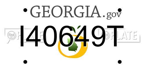 I40649T Georgia License Plate