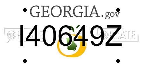 I40649Z Georgia License Plate