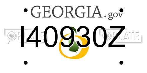 I40930Z Georgia License Plate