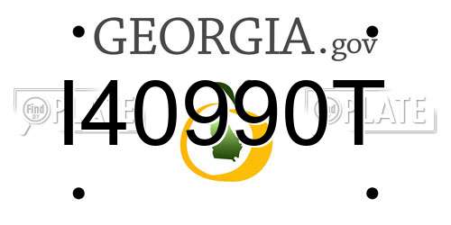 I40990T Georgia License Plate