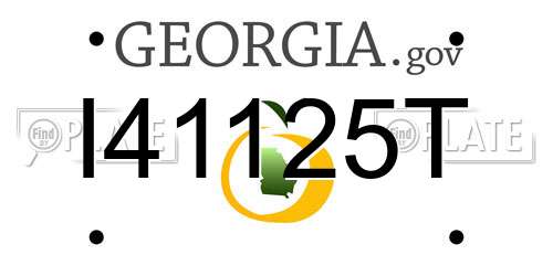 I41125T Georgia License Plate