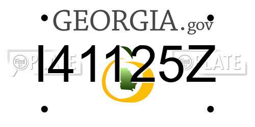 I41125Z Georgia License Plate