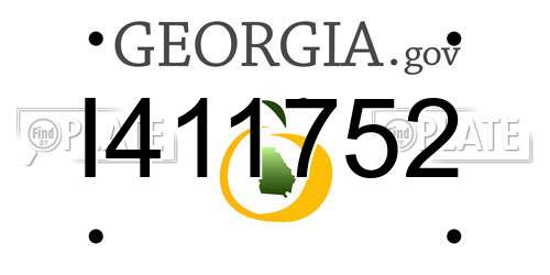 I411752 Georgia License Plate