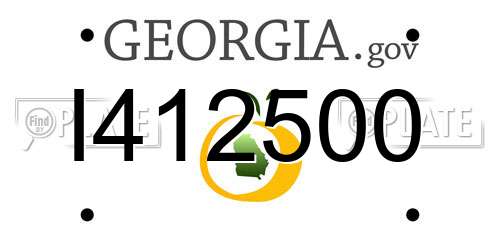 I412500 Georgia License Plate