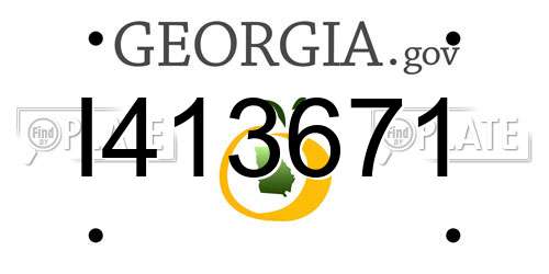 I413671 Georgia License Plate