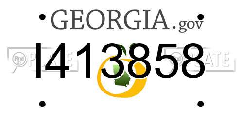 I413858 Georgia License Plate