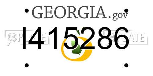 I415286 Georgia License Plate