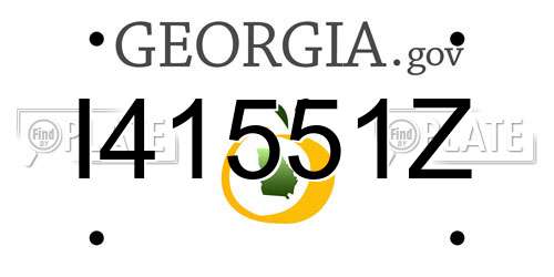 I41551Z Georgia License Plate