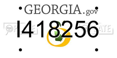 I418256 Georgia License Plate