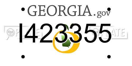 I423355 Georgia License Plate