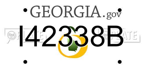 I42338B Georgia License Plate