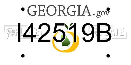 I42519B Georgia License Plate