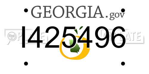 I425496 Georgia License Plate