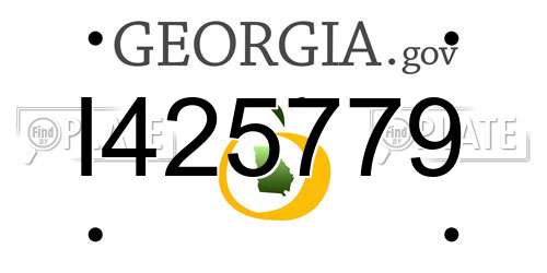 I425779 Georgia License Plate