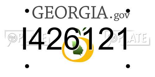 I426121 Georgia License Plate