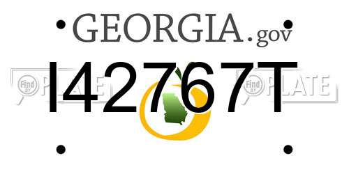 I42767T Georgia License Plate
